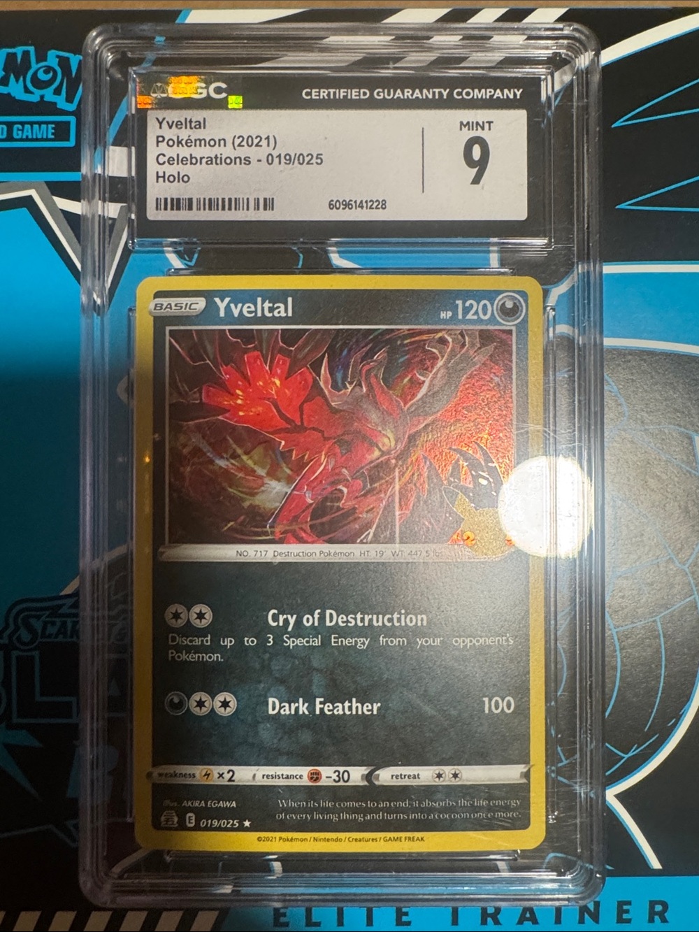 Pokemon CGC 9 Yveltal Holo Trading Card – Black, Red, Yellow